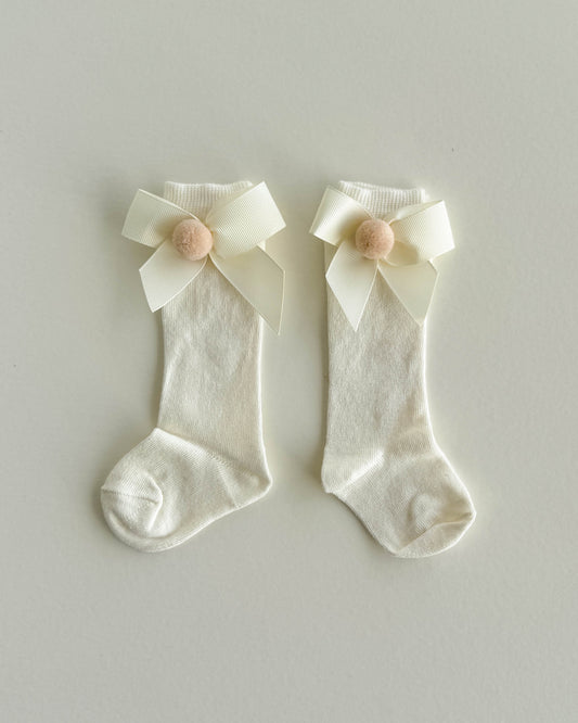 Lacinho Pom Pom Knee Socks